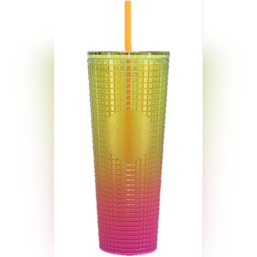 Starbucks Cold Cup Tumbler Venti 24 oz Summer 2022 (Lemon Pink Gradient)